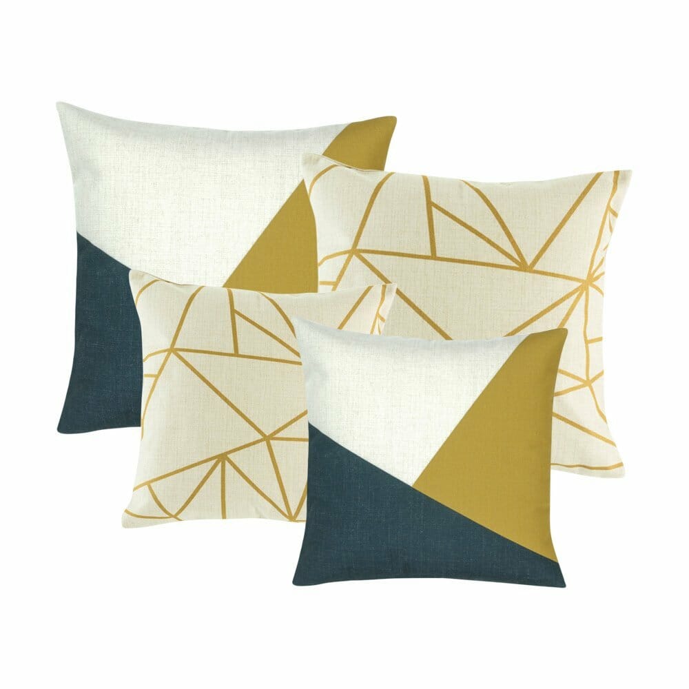 white and gold cushions