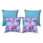 Photo of 4 outdoor cushion covers in blue colour