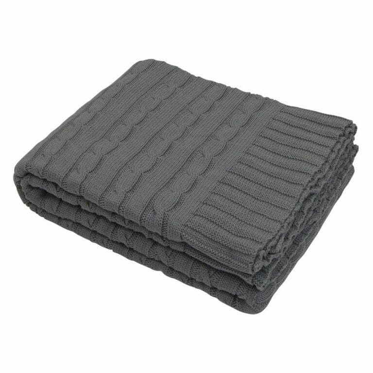 Grey Knitted Throw - 150x130cm