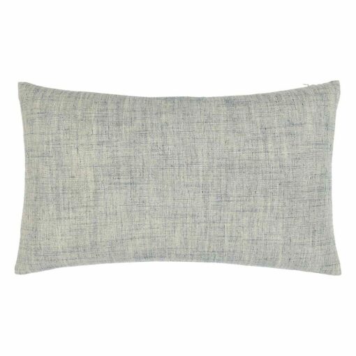 Photo of rectangular linen cushion cover in blue grey colour
