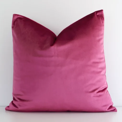 Gorgeous velvet square cushion in a blush colour. It has a charming solid colour style.