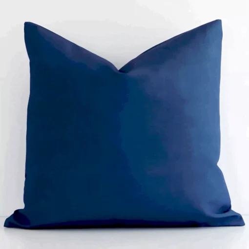 Charming square blue cushion cover featuring a quality outdoor fabric.