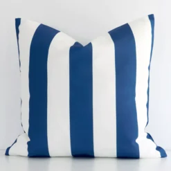 Striking large striped cushion cover featuring a striped style on quality outdoor fabric.