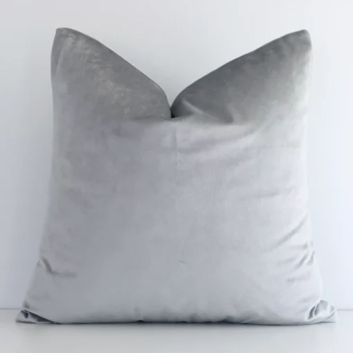 A superior velvet silver cushion cover yielding a square style and in a classy square shape.